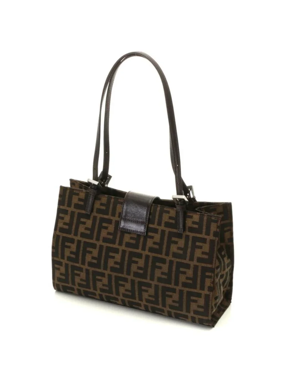 Fendi Zucca Tote Beige Dark Brown